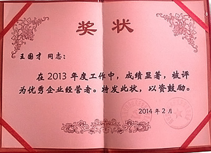 2013年度優(yōu)秀企業(yè)經(jīng)營(yíng)者